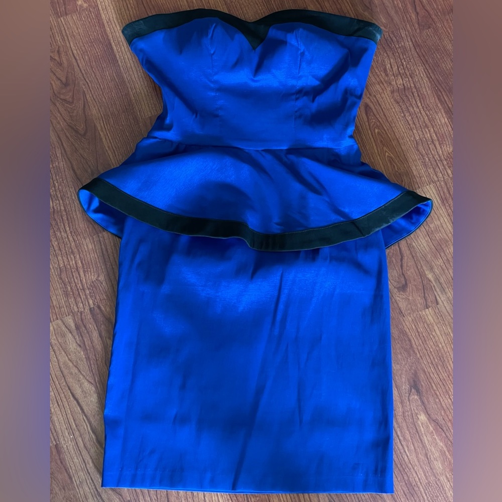 Blue Sweetheart Neckline Dress Royal Blue